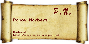 Popov Norbert névjegykártya